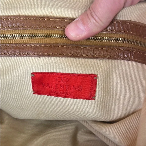 Valentino Garavani Brown Leather Satchel with COA - Picture 6 of 14